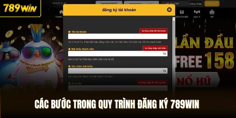 Các bước trong quy trình đăng ký 789win 